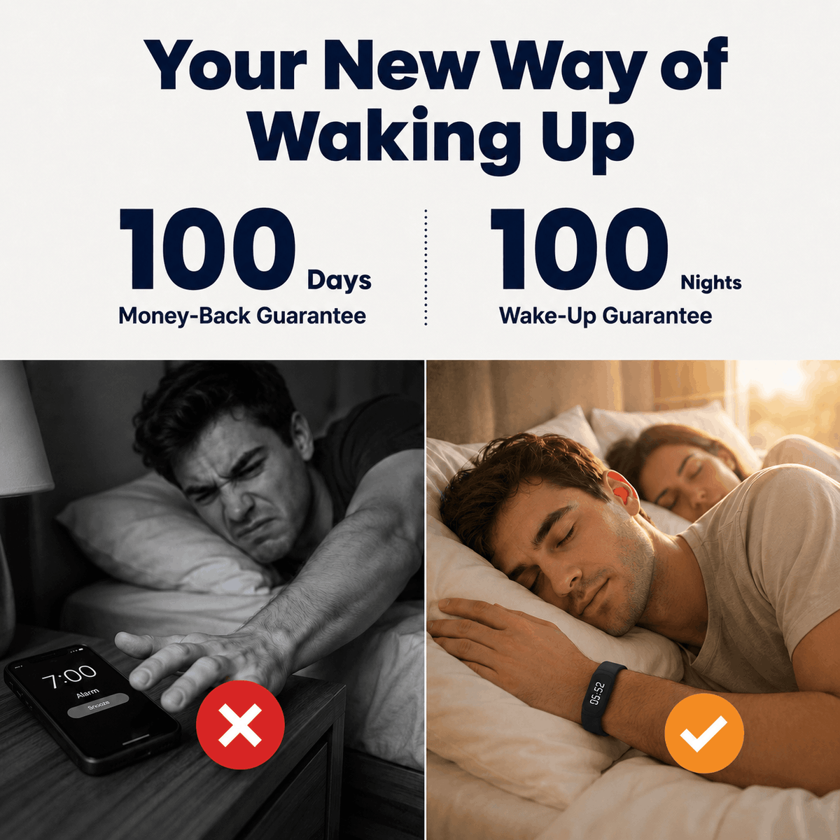 Your new way of waking up — 100-day money-back and 100-night wake-up guarantee
