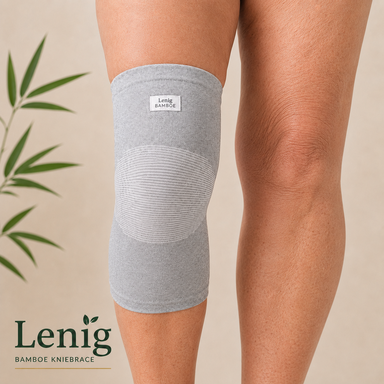 Lenig bamboe kniebrace 2-Pack op beide knieen